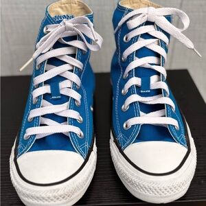 Converse Blue and White High-Top Sneakers